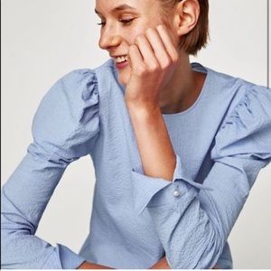Zara statement sleeve blouse